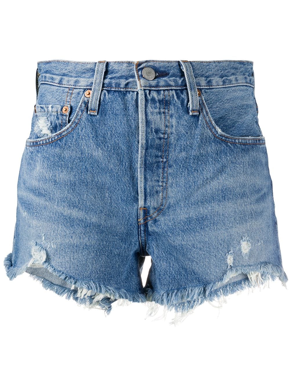 Levi's distressed jean shorts - Blue von Levi's