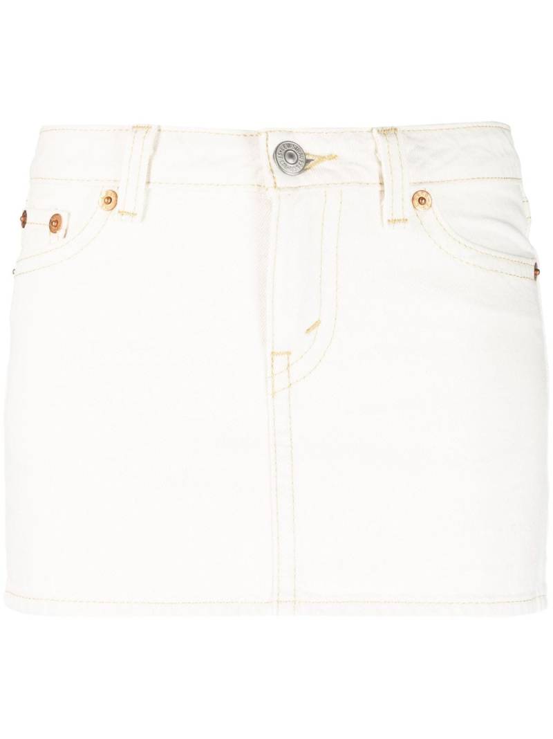 Levi's logo-patch denim miniskirt - Neutrals von Levi's