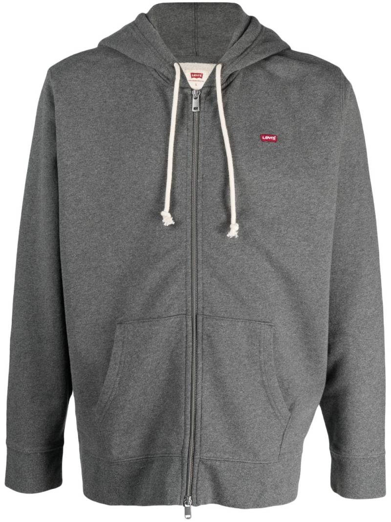 Levi's logo-patch zip-up hoodie - Grey von Levi's