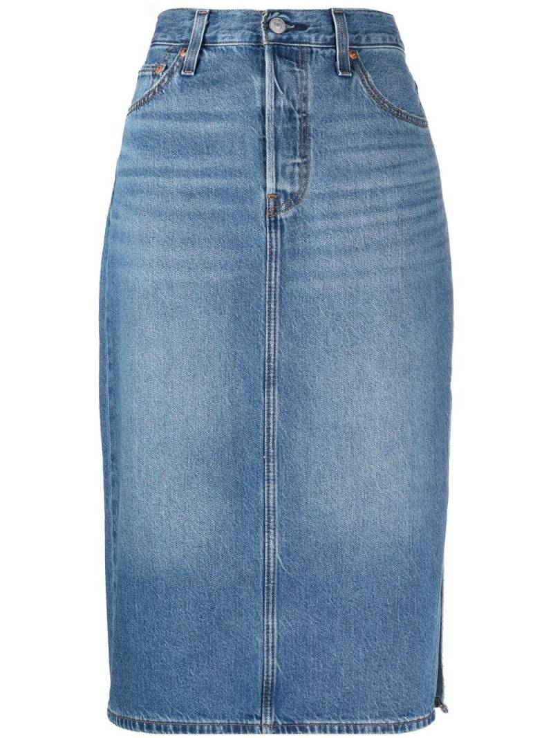 Levi's mid-rise denim mid skirt - Blue von Levi's