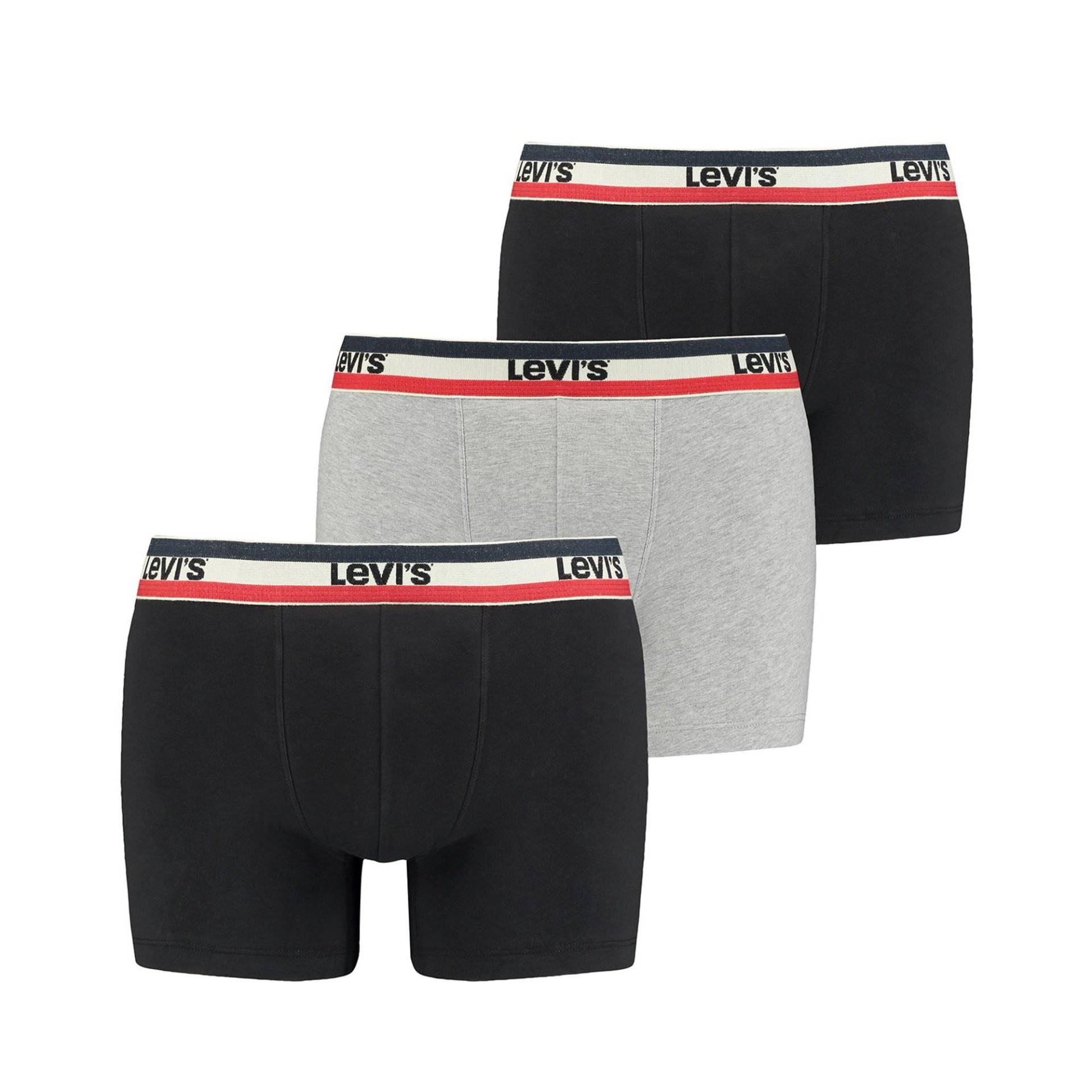 Boxershort 3er Pack Stretch-men Sprtswr Logo Boxer Brief 3p Herren Schwarz L von Levis