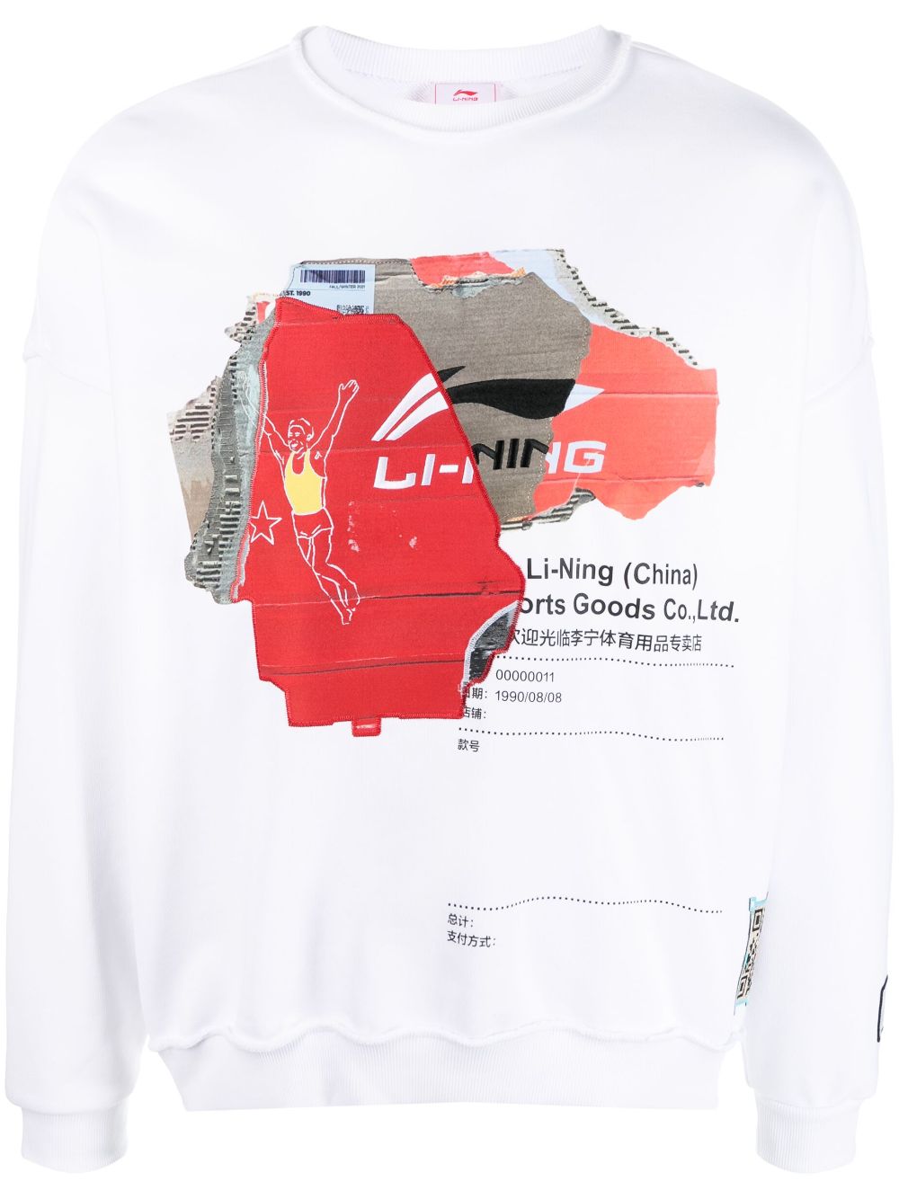 Li-Ning Cardboard graphic-print sweatshirt - White von Li-Ning