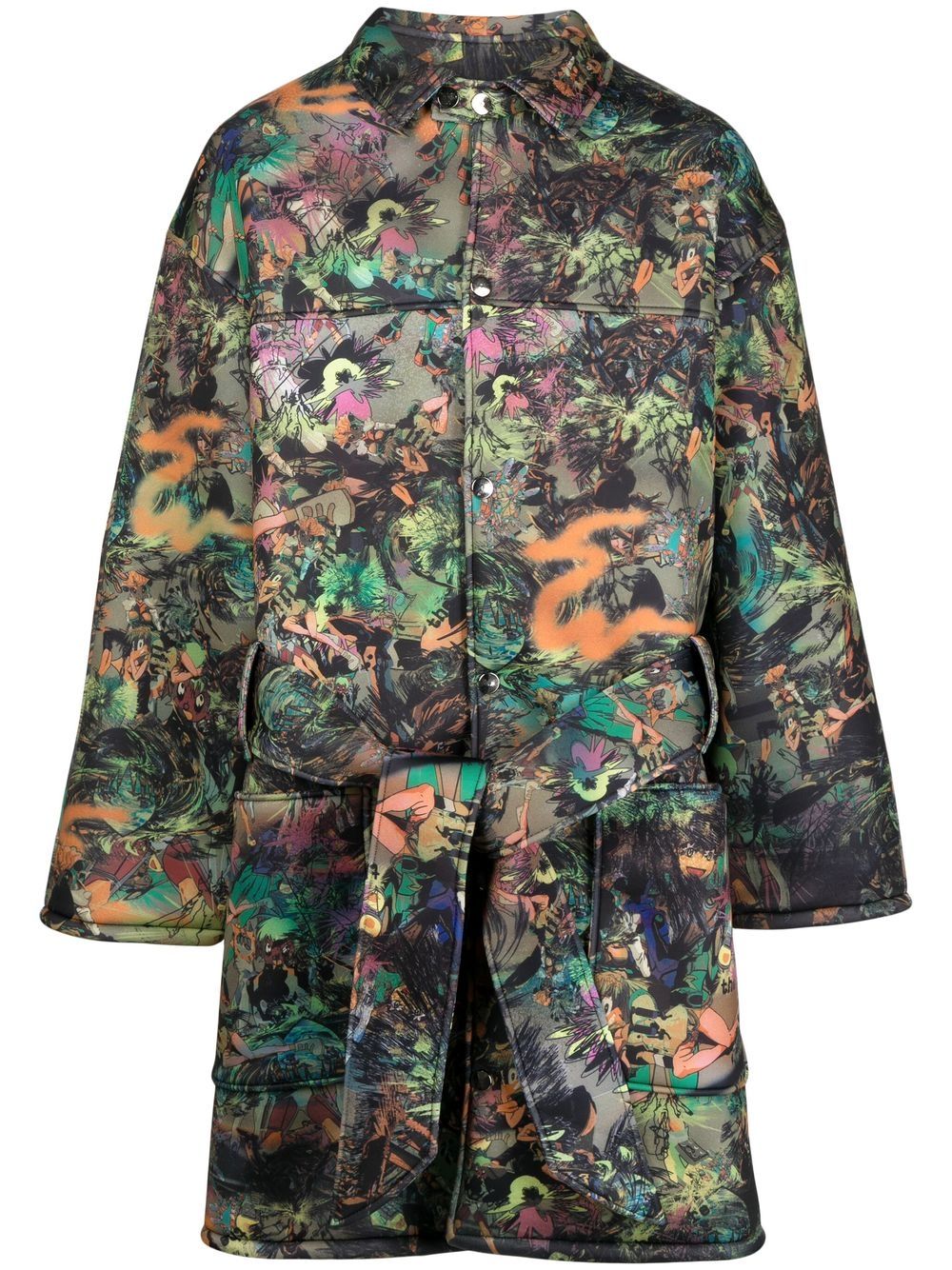 Liberal Youth Ministry graffiti-floral-print coat - Green von Liberal Youth Ministry
