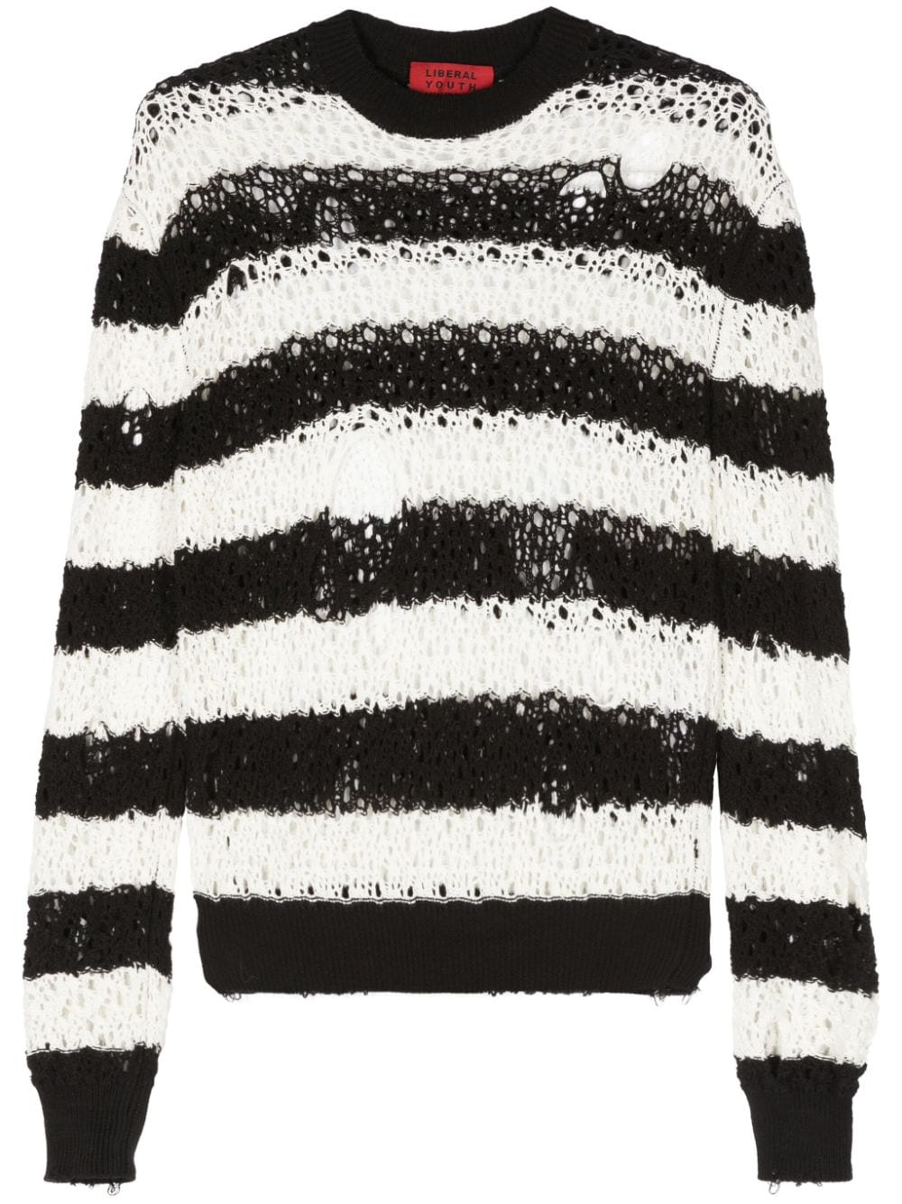 Liberal Youth Ministry striped cut-out detail jumper - Black von Liberal Youth Ministry