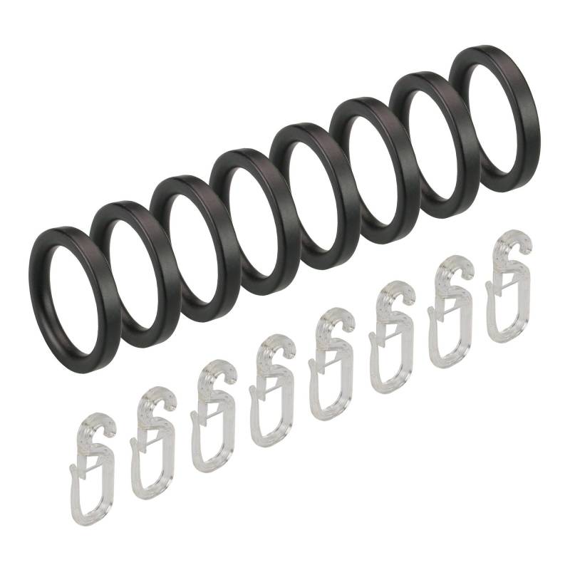 Liedeco Gardinenring, (Set, 8 St., mit Faltenlegehaken), für Gardinenstangen Ø 16 mm von LIEDECO