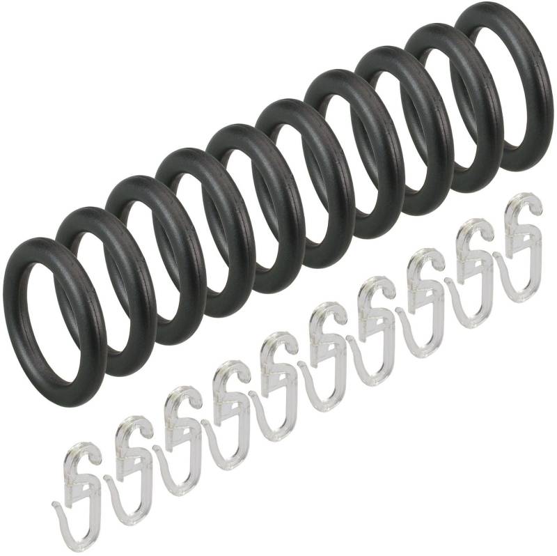Liedeco Gardinenring, (Set, 10 St., mit Faltenlegehaken), für Gardinenstangen Ø 20 mm von LIEDECO