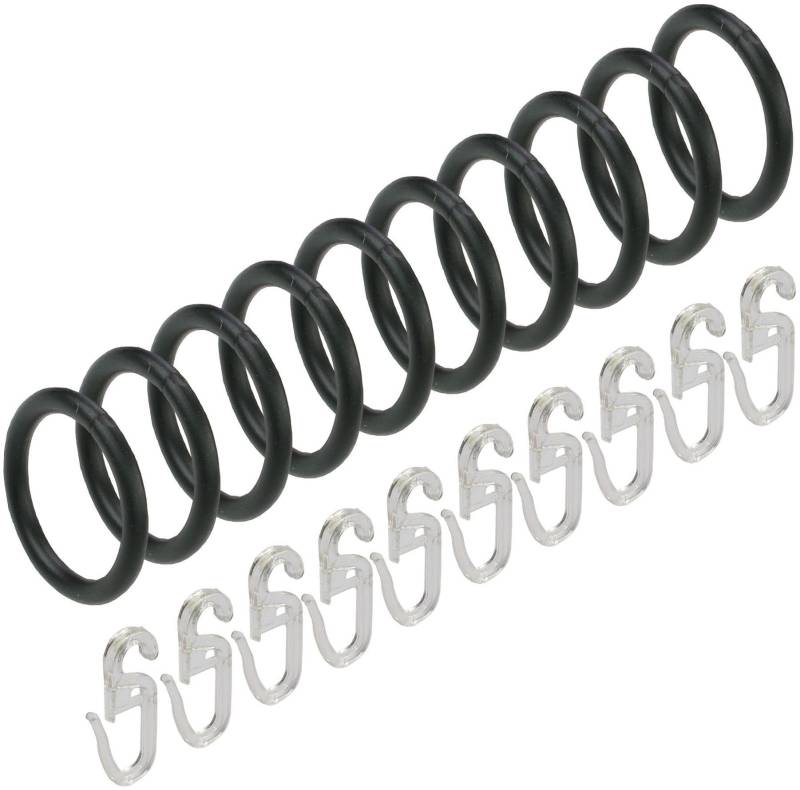 Liedeco Gardinenring, (Set, 10 St., mit Faltenlegehaken), für Gardinenstangen Ø 20 mm von LIEDECO
