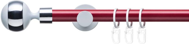 Liedeco Gardinenstange »Fertigstilgarnitur 20 mm Power Celebration Kugel mit Ring«, 1 läufig-läufig, Fixmass, Gardinenstange Komplett, Farbkombination von LIEDECO