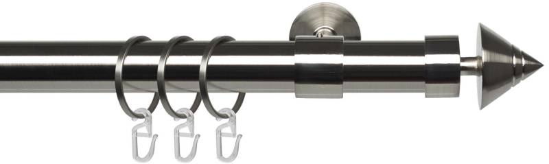 Liedeco Gardinenstange »Kegel edelstahl-optik«, 1 läufig-läufig, Fixmass, edelstahlfarben von LIEDECO