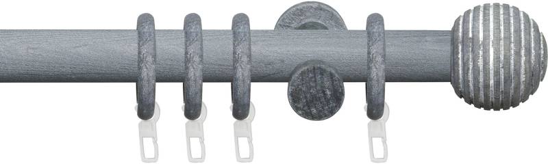 Liedeco Gardinenstange »Stilgarnitur 28 mm Kugel-Streifen«, 1 läufig-läufig, Fixmass, Gardinenstange Komplett von LIEDECO