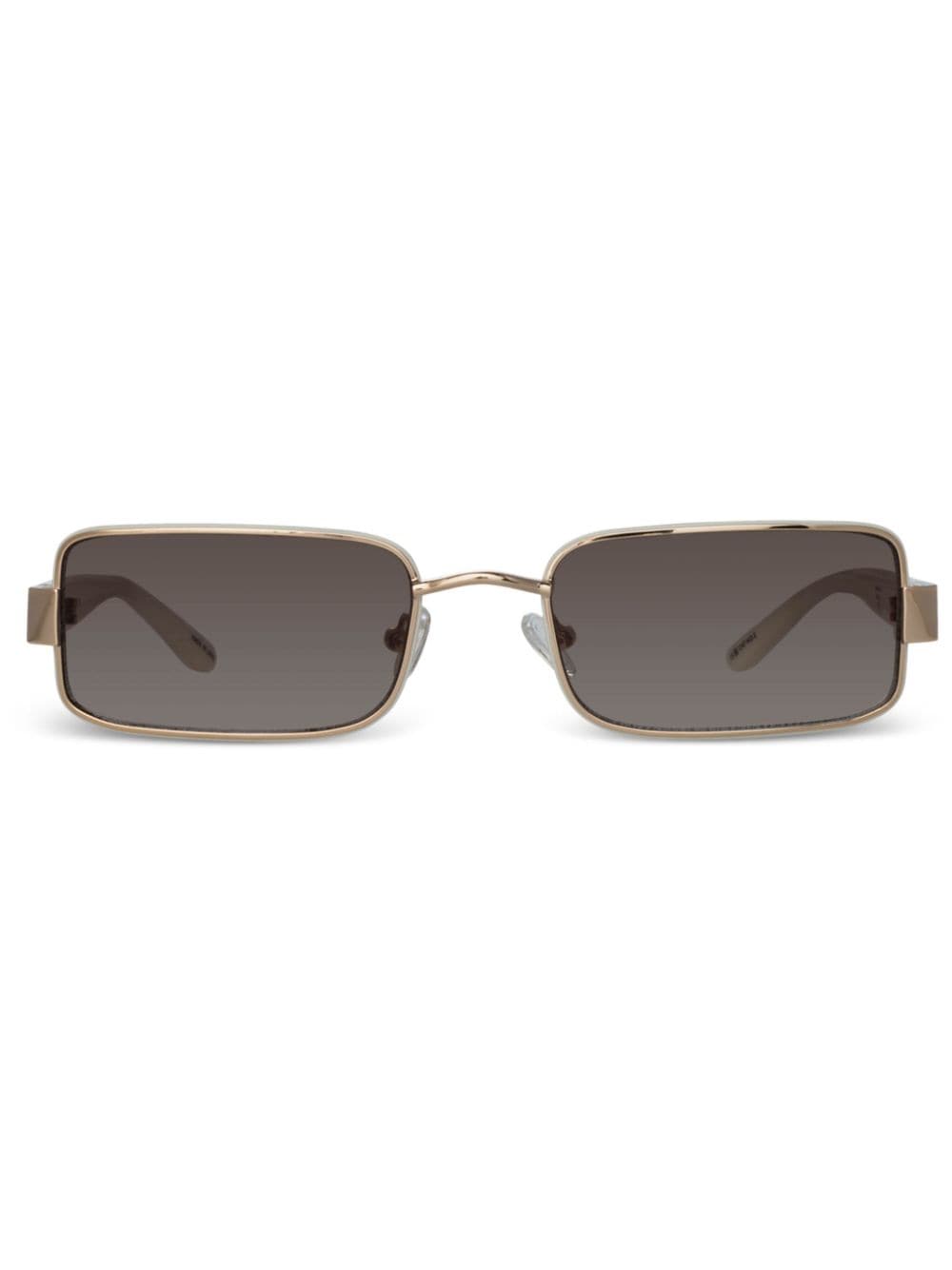 Linda Farrow X Magda Butrym rectangle-frame logo-print sunglasses - Gold von Linda Farrow X Magda Butrym