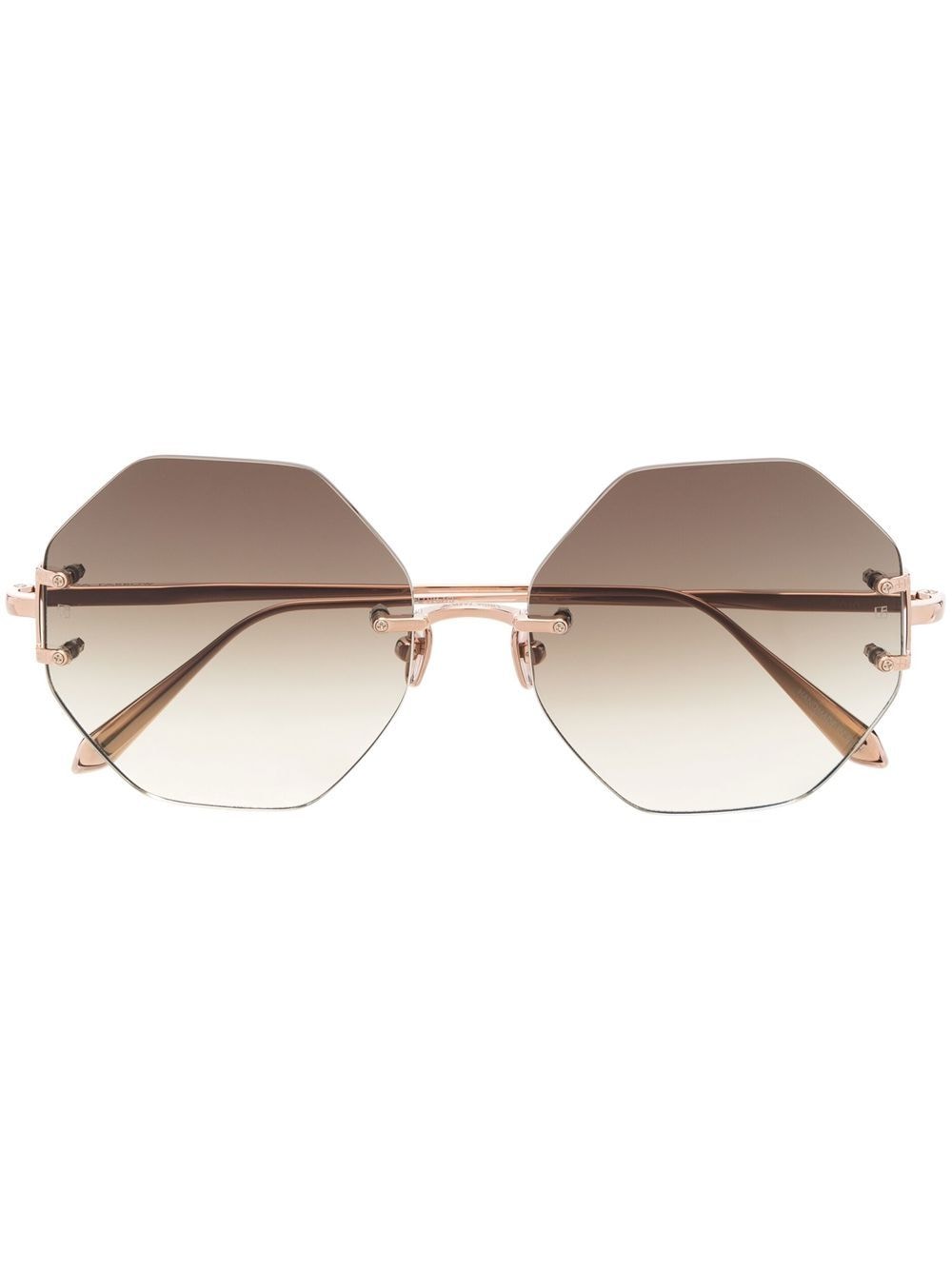 Linda Farrow Arua hexagon-frame sunglasses - Pink von Linda Farrow