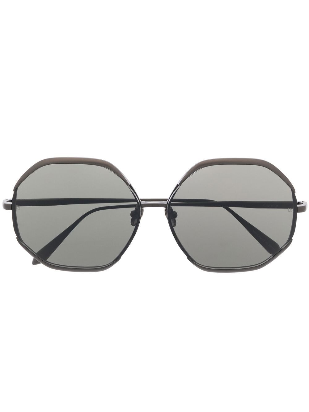 Linda Farrow Camila Hexagon sunglasses - Black von Linda Farrow