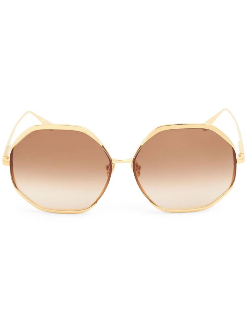 Linda Farrow Camila hexagonal sunglasses - Gold von Linda Farrow