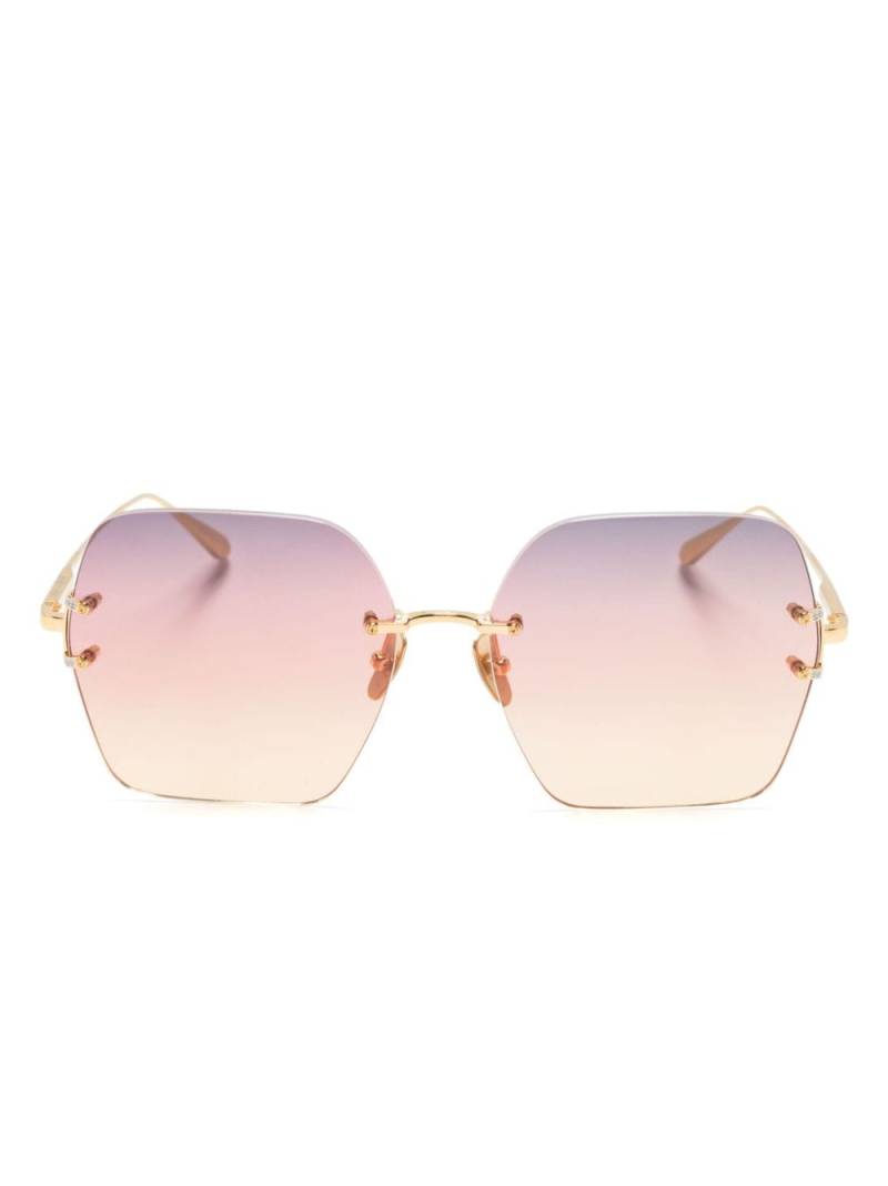 Linda Farrow Carina oversize-frame sunglasses - Gold von Linda Farrow