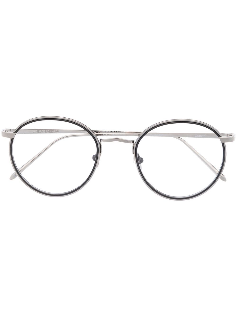 Linda Farrow Comer round-frame glasses - Silver von Linda Farrow