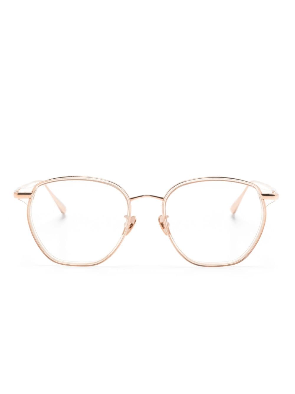 Linda Farrow Danilo Angular geometric-frame glasses - Gold von Linda Farrow