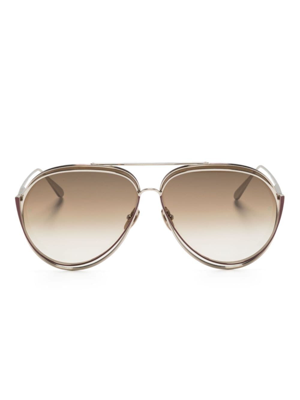 Linda Farrow Francisco pilot-frame sunglasses - Gold von Linda Farrow