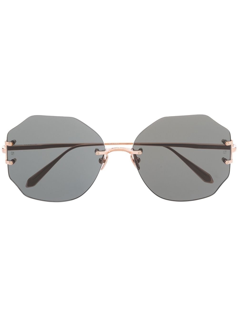 Linda Farrow Lisette geometric-frame sunglasses - Gold von Linda Farrow