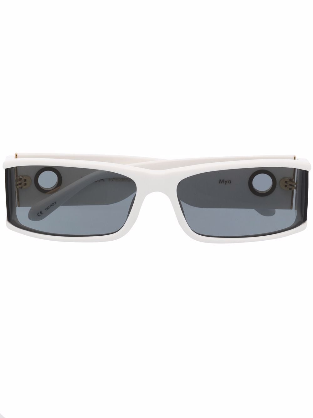 Linda Farrow Mya rectangle-frame sunglasses - White von Linda Farrow