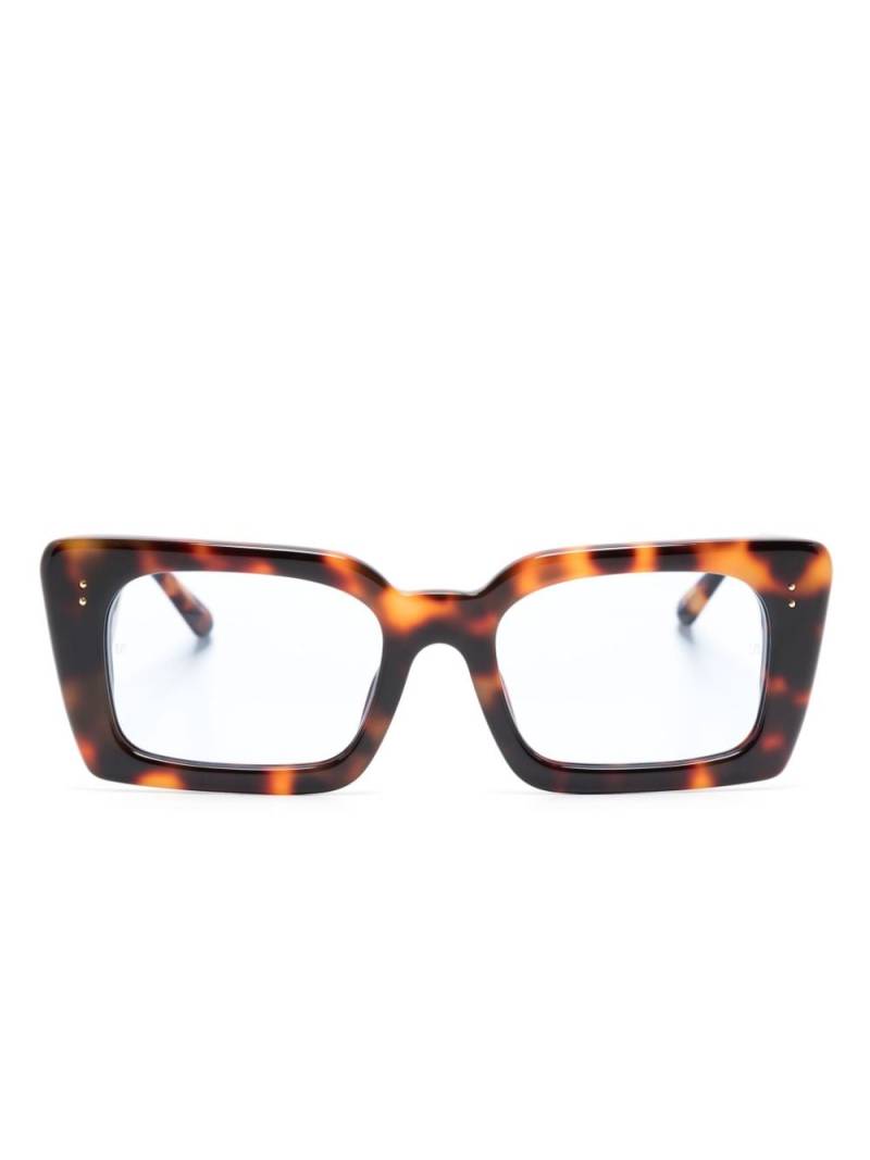 Linda Farrow Nieve rectangle-frame tortoiseshell-effect sunglasses - Brown von Linda Farrow