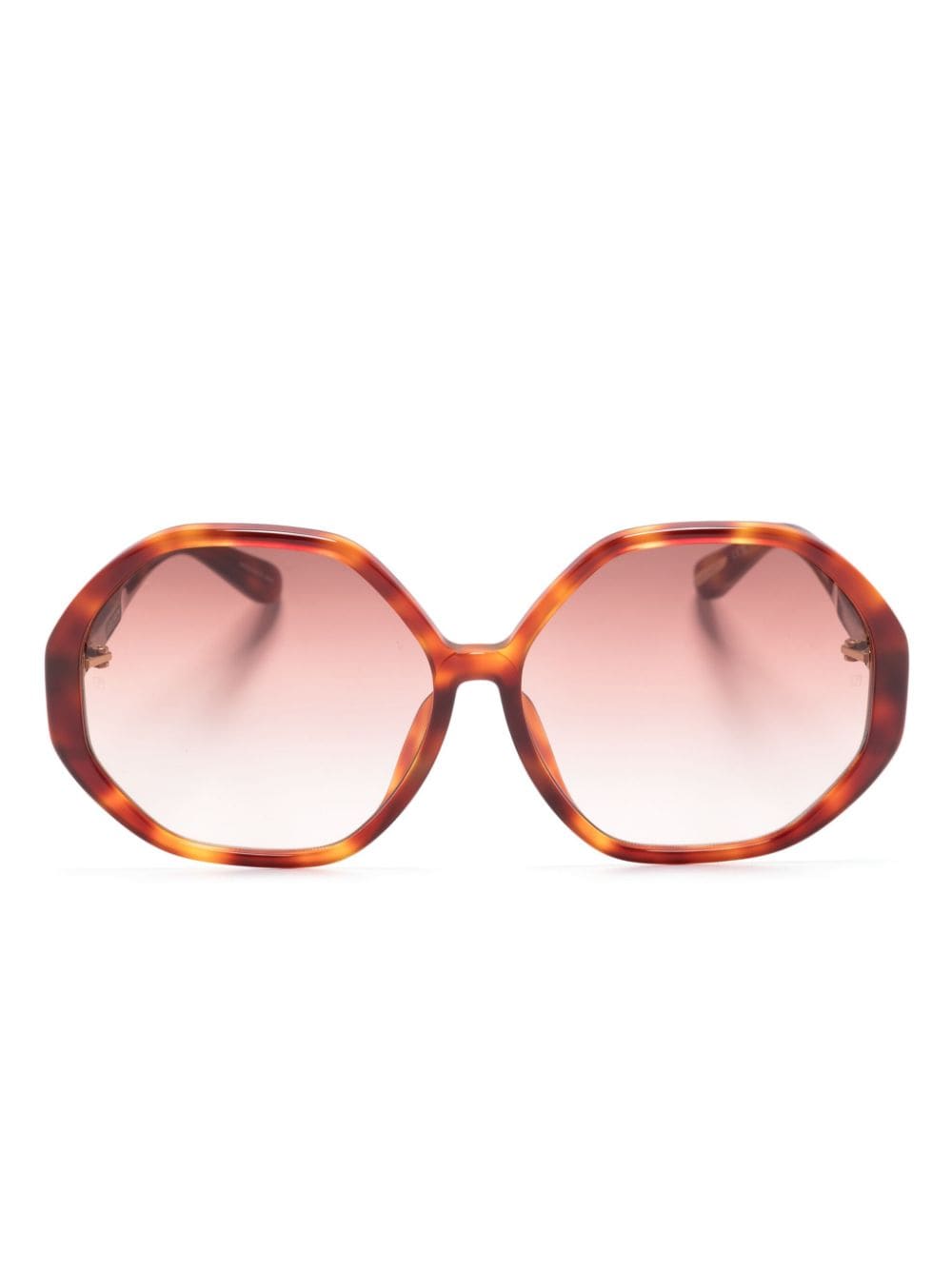 Linda Farrow Paloma hexagonal-frame tortoiseshell-effect sunglasses - Blue von Linda Farrow