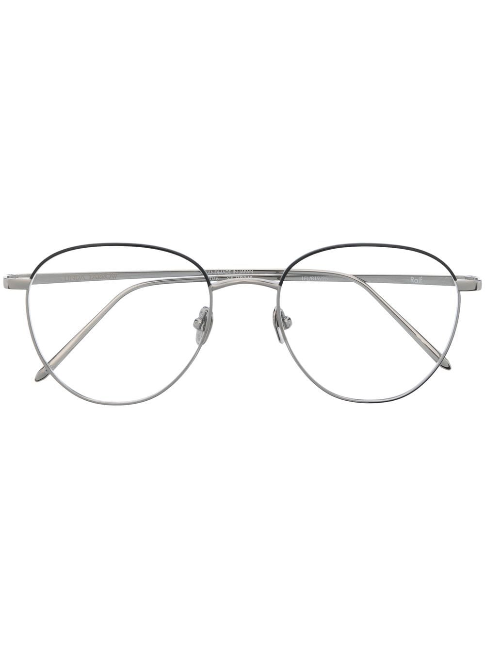 Linda Farrow round-frame metallic glasses - Silver von Linda Farrow