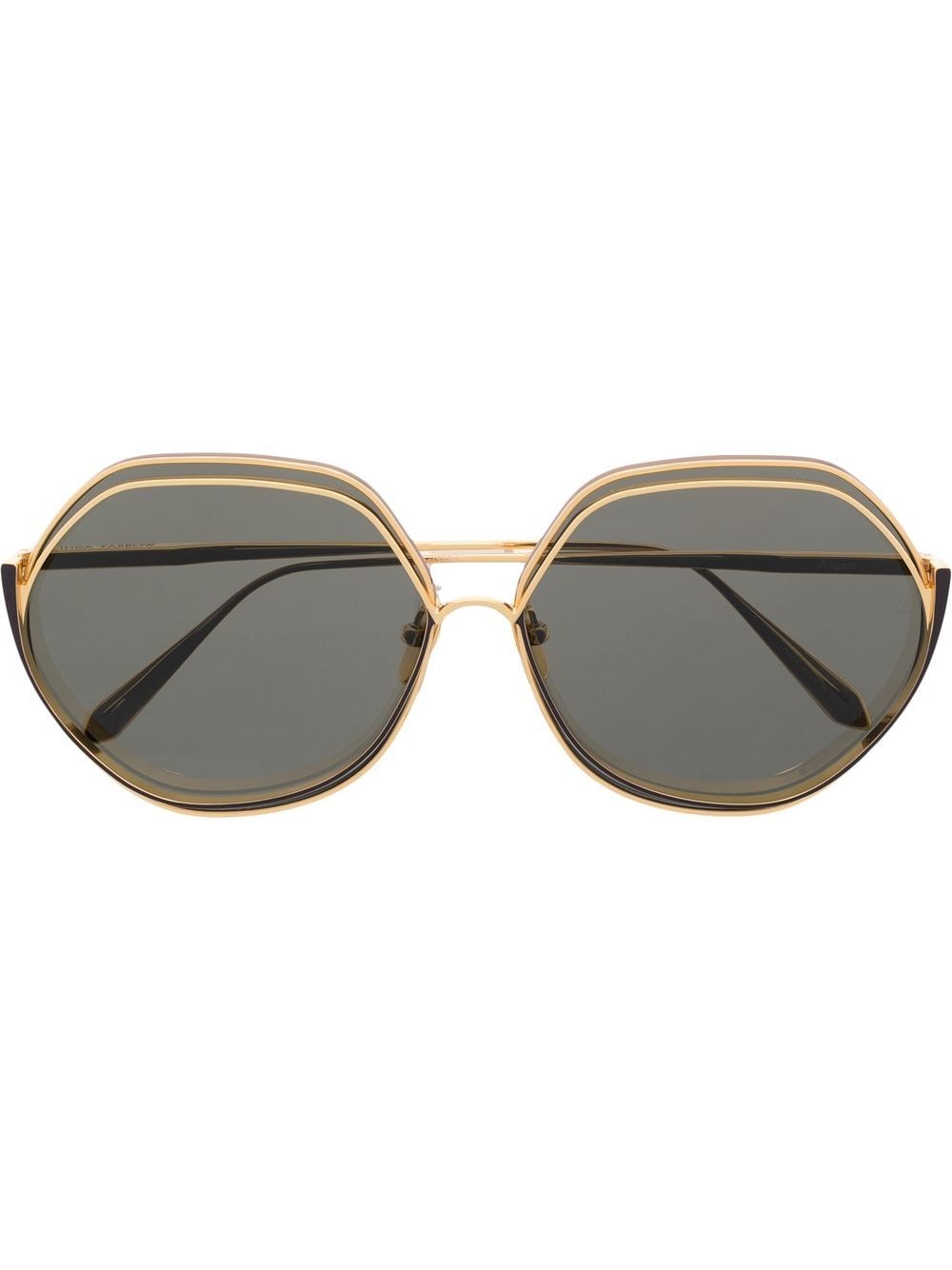 Linda Farrow rounded hexagonal-frame sunglasses - Gold von Linda Farrow