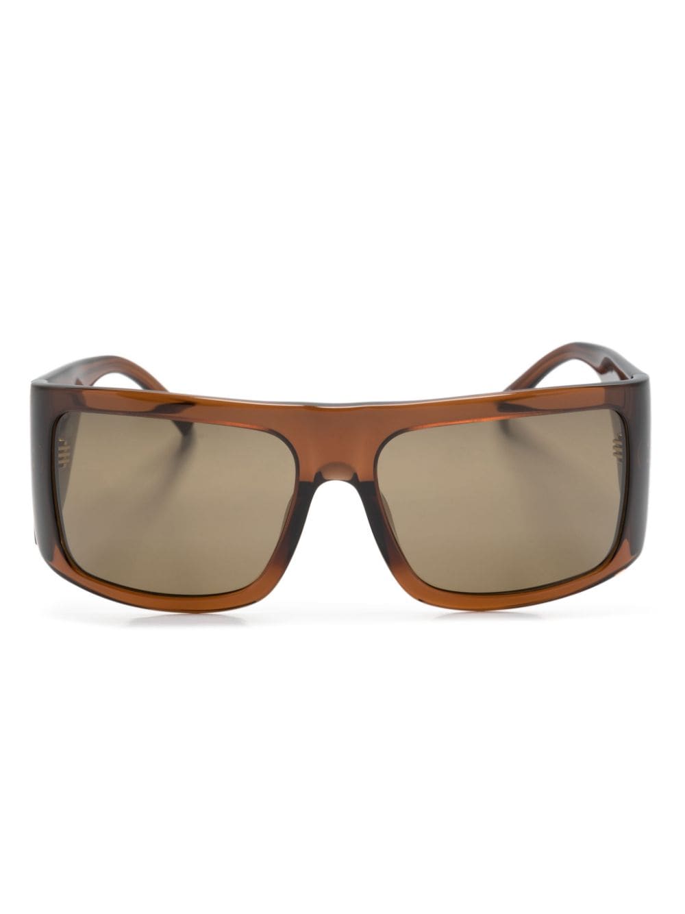 Linda Farrow x The Attico Andre oversize-frame sunglasses - Brown von Linda Farrow