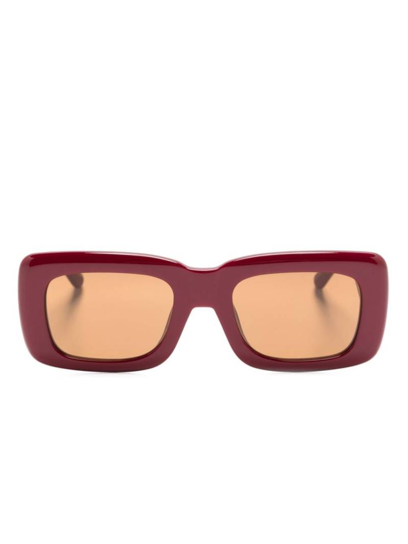 Linda Farrow x The Attico Marfa rectangle-frame sunglasses - Red von Linda Farrow