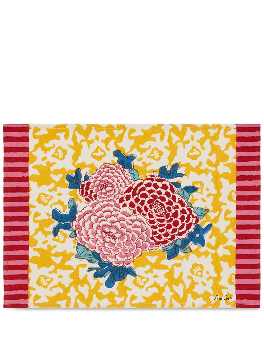 Lisa Corti Arabesque Corolla rectangular placemat (set of four) - Yellow von Lisa Corti