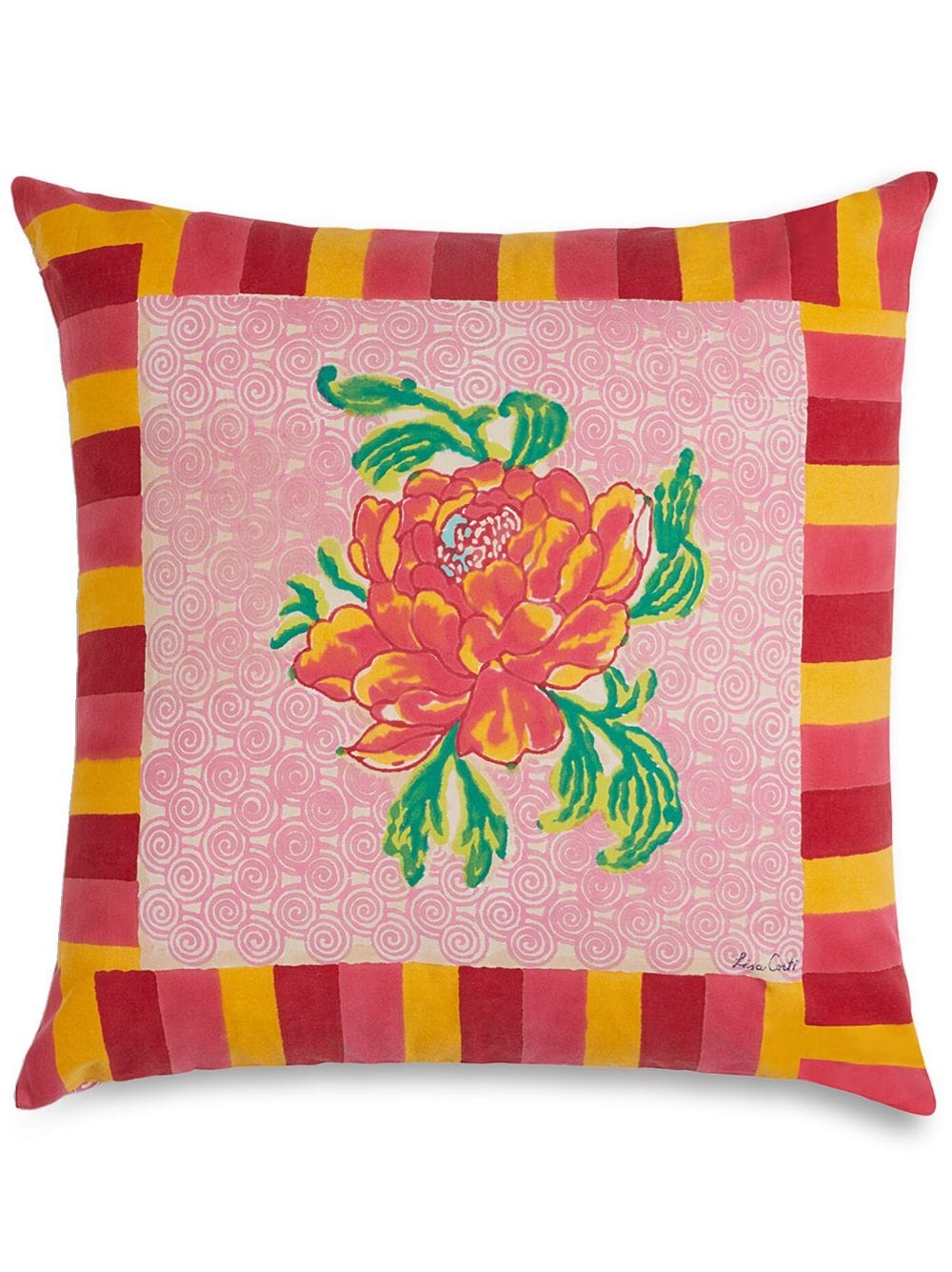 Lisa Corti Camelia Magenta floral-print cushion - Pink von Lisa Corti