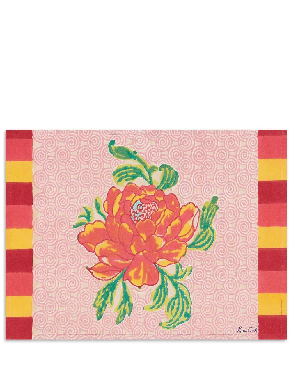 Lisa Corti Camelia Magenta floral-print placemat (set of four) - Pink von Lisa Corti