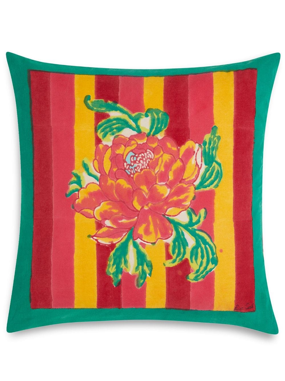 Lisa Corti Camila Magenta printed cushion - Green von Lisa Corti