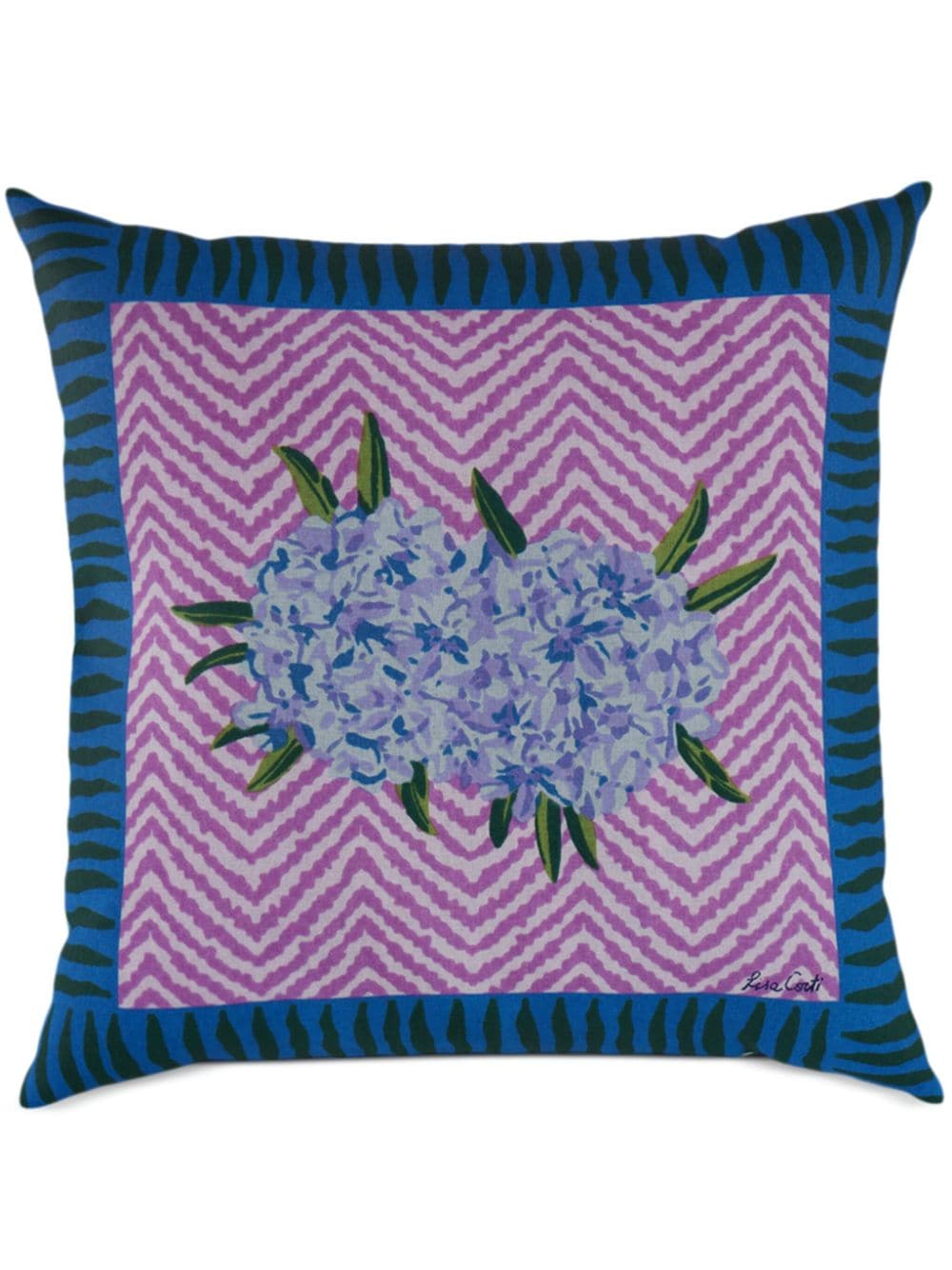 Lisa Corti Oleander cotton cushion (45cm x 45cm) - Purple von Lisa Corti