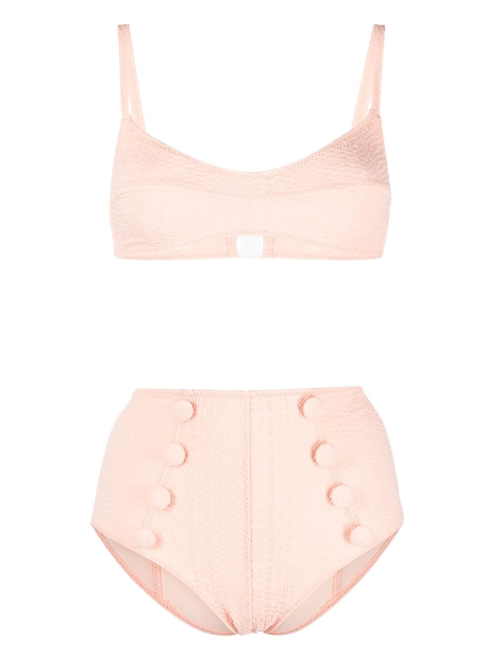 Lisa Marie Fernandez button-detailing high-waisted bikini - Pink von Lisa Marie Fernandez