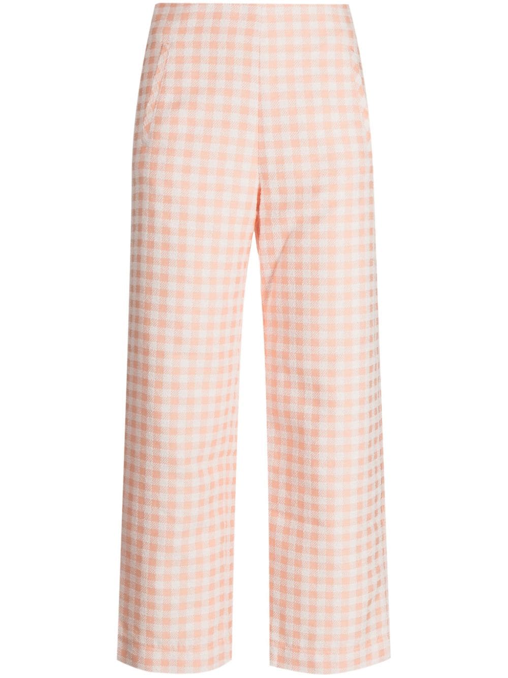 Lisa Marie Fernandez gingham-pattern cotton-blend trousers - Orange