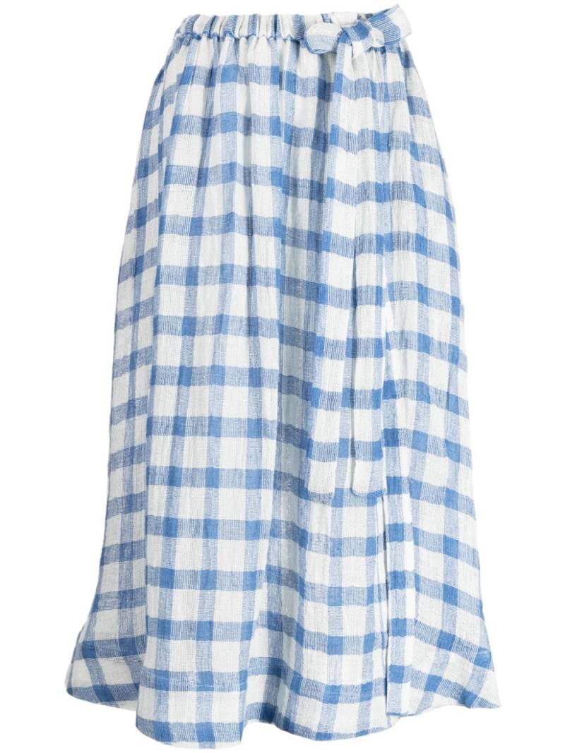 Lisa Marie Fernandez gingham-pattern linen-blend skirt - Blue von Lisa Marie Fernandez