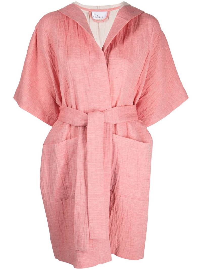 Lisa Marie Fernandez hooded cotton-linen dressing gown - Pink von Lisa Marie Fernandez