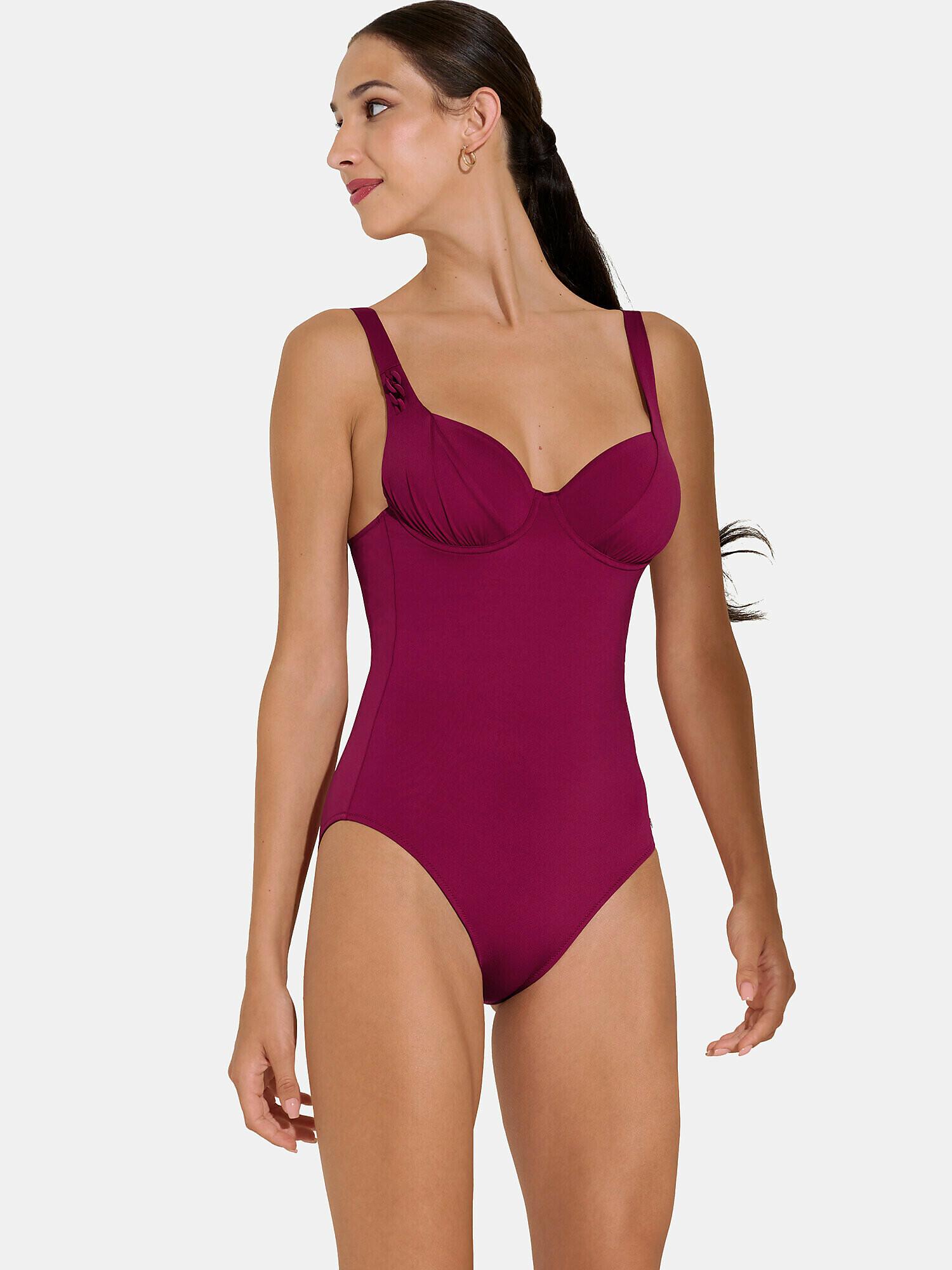 Einteiliger Badeanzug Mit Armatur Und Mehreren Positionen Palma Damen Violett Bedruckt B/40 von Lisca