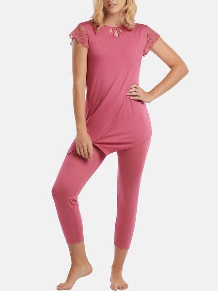 Pyjama Leggings Tunika Kurzarm Juliette Damen Altrosa L von Lisca