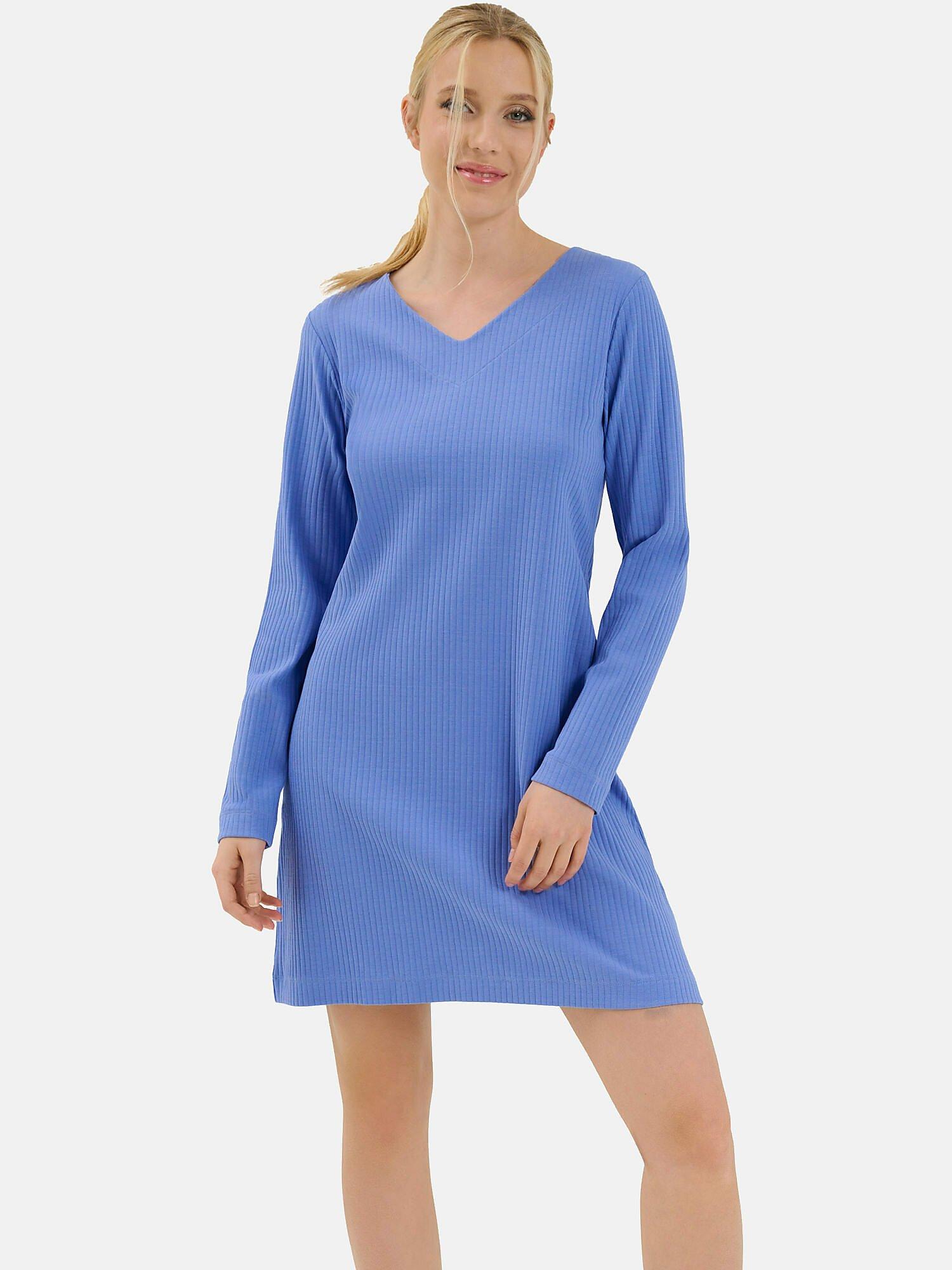 Nachthemd Mit Langen Ärmeln Lucky Damen Blau XL von Lisca