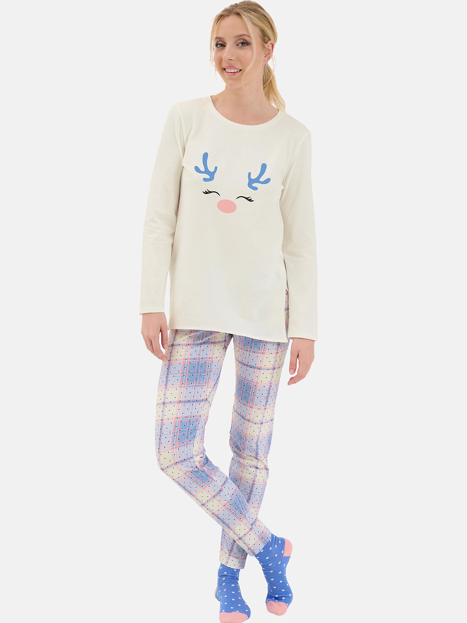 Pyjama Leggings Tunika Langarm Holiday Unisex Elfenbein L von Lisca