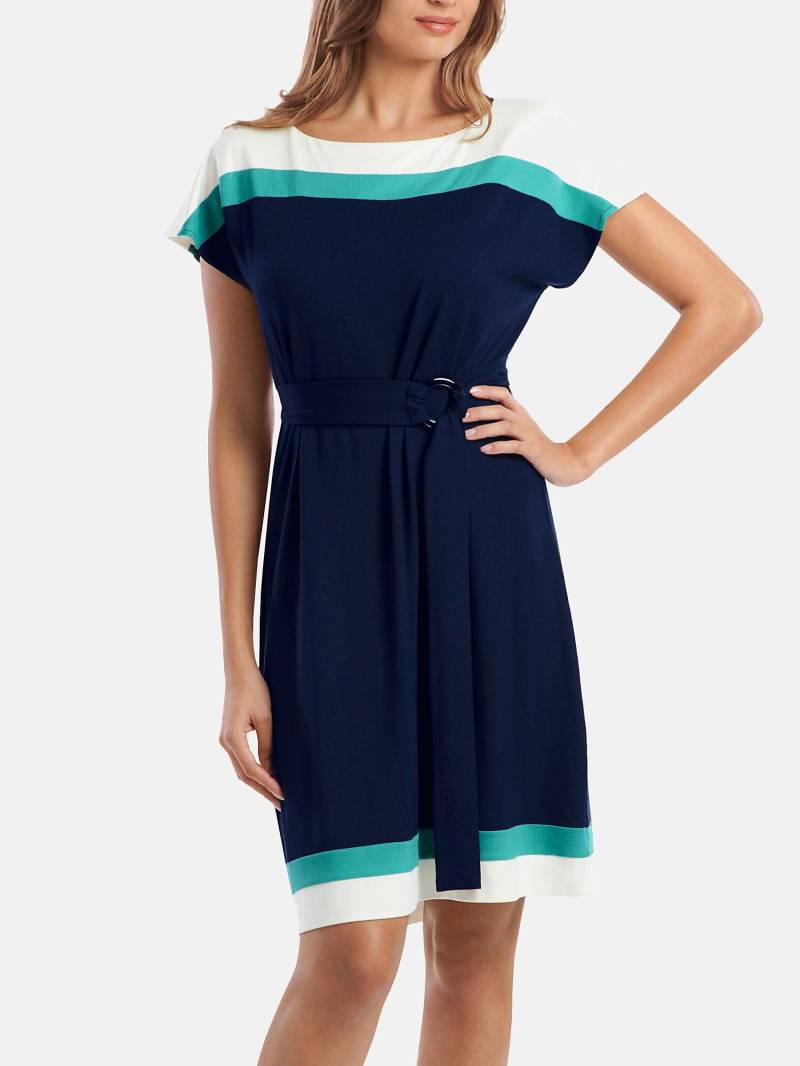 Sommerkleid Mit Gürtel Und Kurzen Ärmeln Saint Tropez Unisex Blau L von Lisca