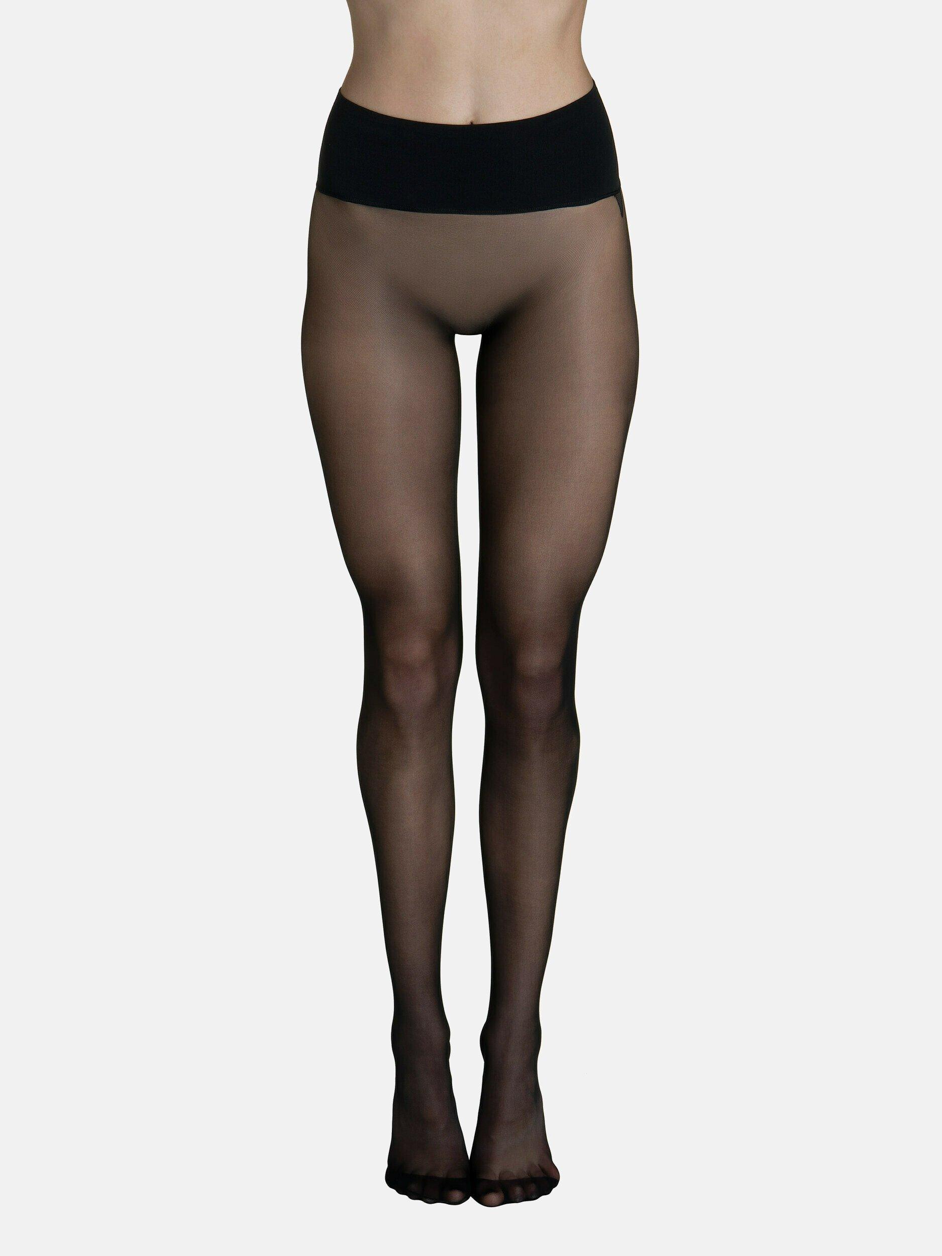 Strumpfhose 15 Den Nahtloser Gürtel 10cm Invisible Damen Schwarz L von Lisca