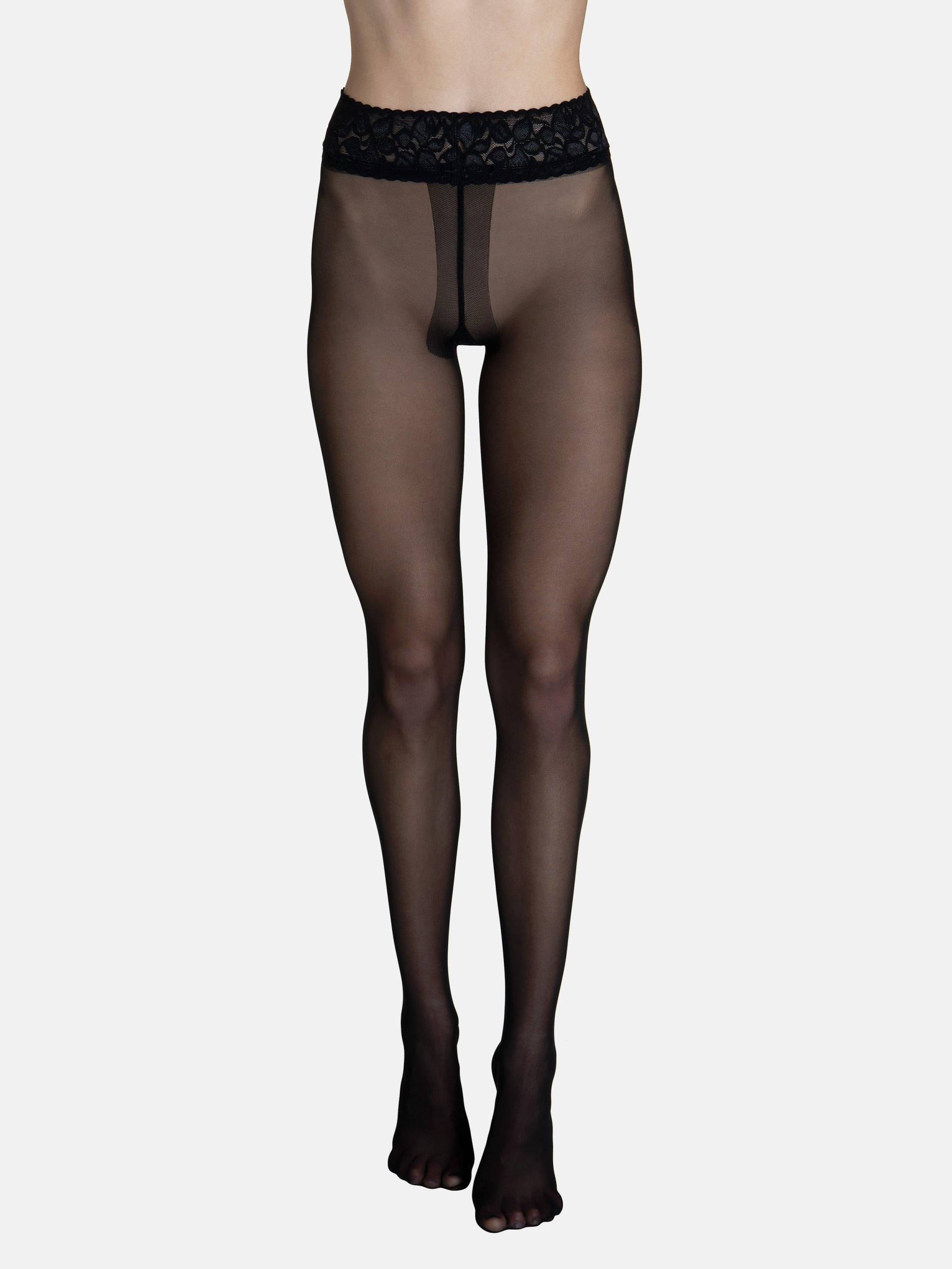 Strumpfhose 30 Den Transparenter Ziergürtel Selection Damen Schwarz M/L von Lisca