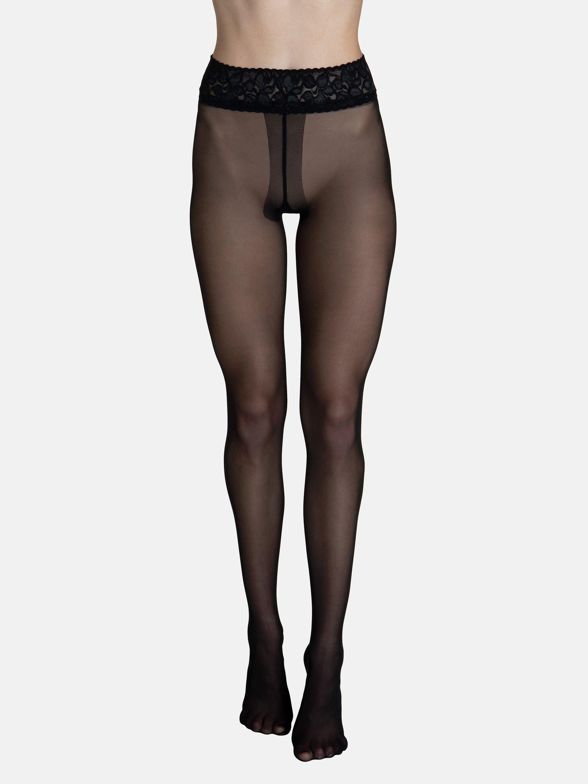 Strumpfhose 30 Den Transparenter Ziergürtel Selection Damen Schwarz XL von Lisca