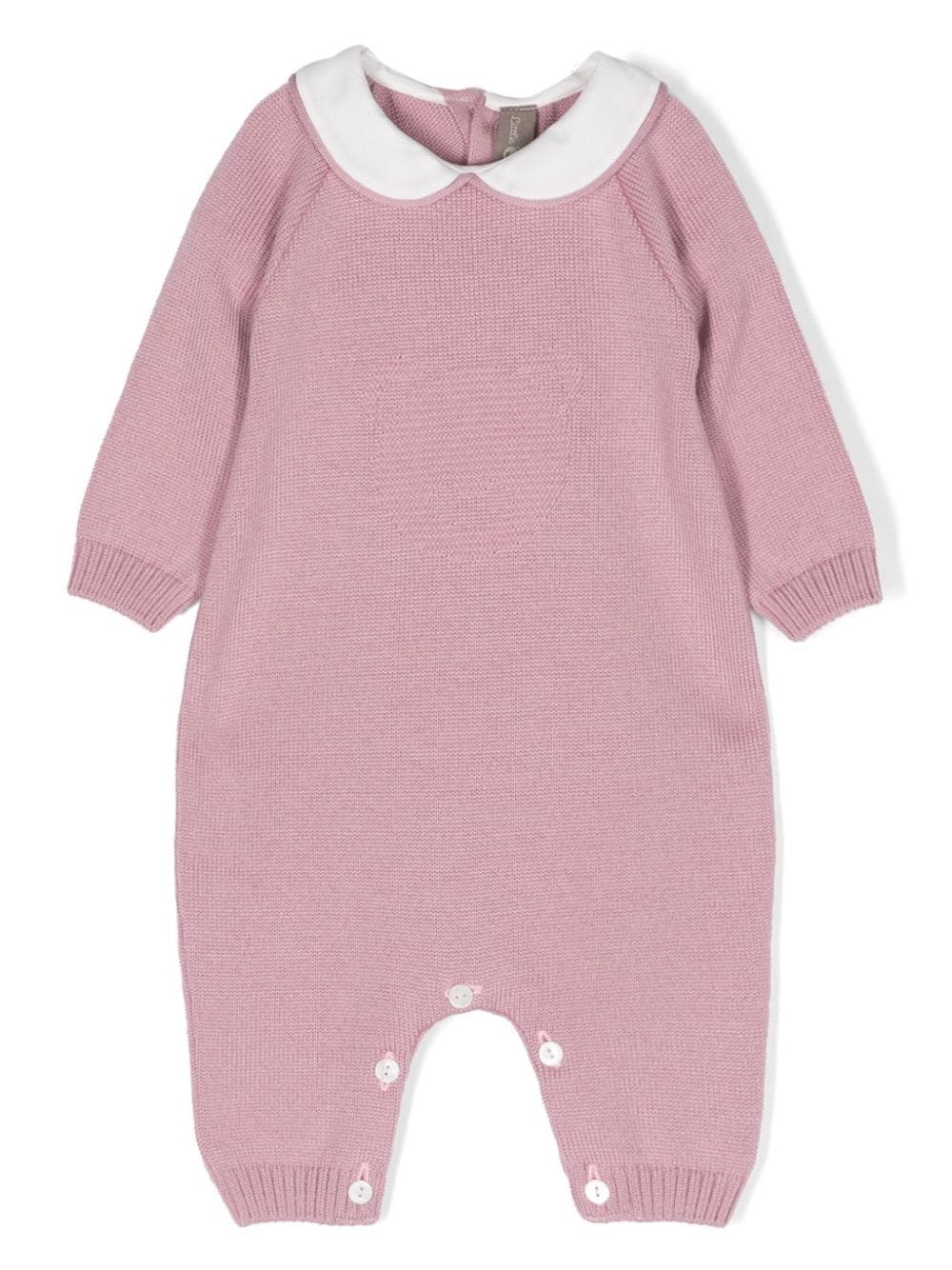 Little Bear contrast-collar knitted romper - Pink von Little Bear