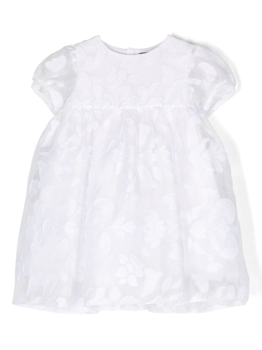 Little Bear floral-embroidered flared dress - White von Little Bear