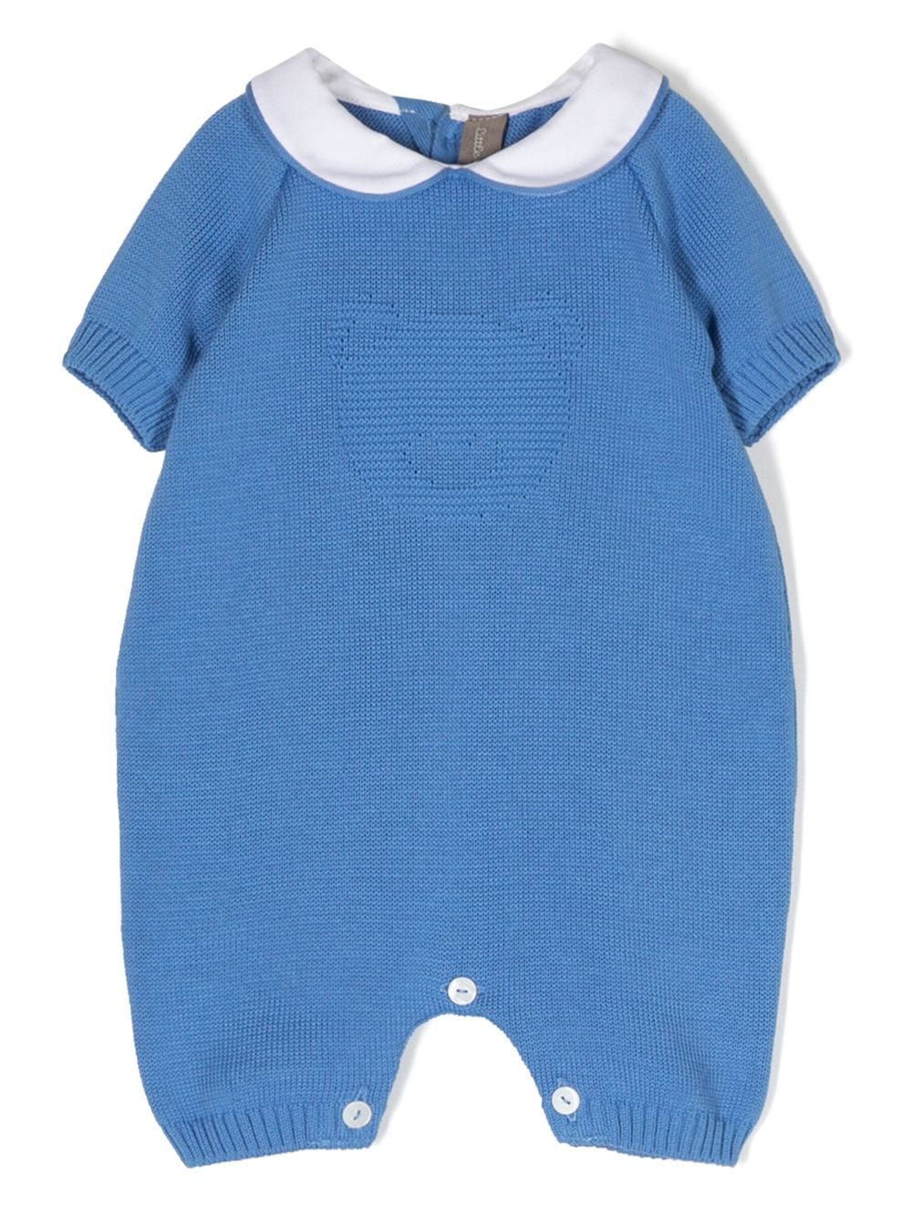Little Bear rounded-collar knitted cotton romper - Blue von Little Bear